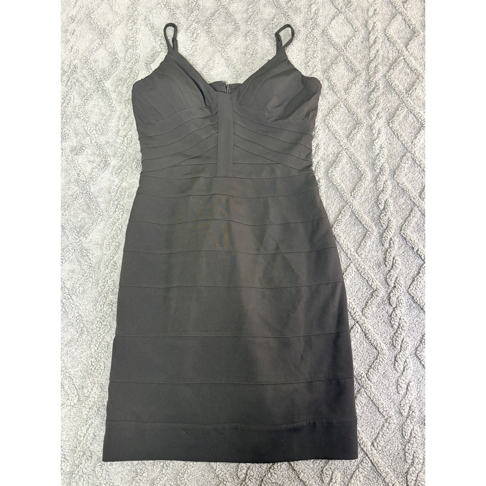 NWT Max & Cleo Women's Sz 8 LBD Spaghetti Strap Stretch Bodycon Bandage Cocktail